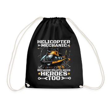 Helicopter Mechanic Heroes Pride - Drawstring Bag - black - Front