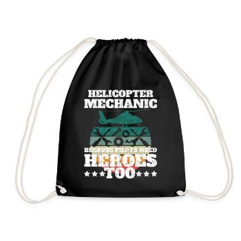 Helicopter Mechanic Heroes Pride - Drawstring Bag - black - Front