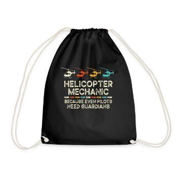 Helicopter Mechanic Guardian Pride - Drawstring Bag - black - Front