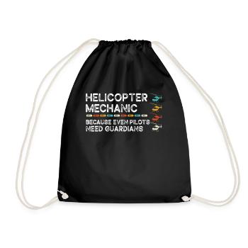 Helicopter Mechanic Guardian Pride - Drawstring Bag - black - Front