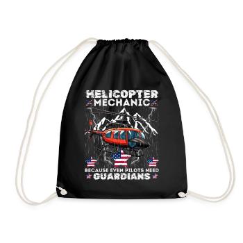 Helicopter Mechanic Guardian Pride - Drawstring Bag - black - Front