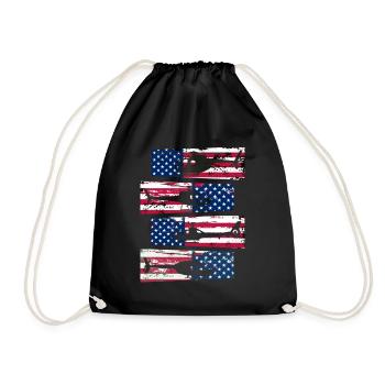 American Helicopter Pilot US Pride - Drawstring Bag - black - Front