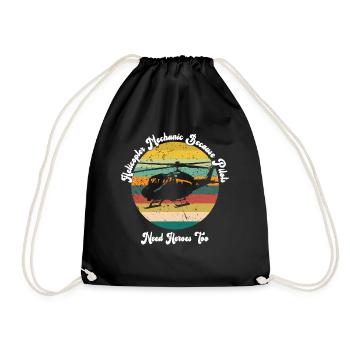 Helicopter Mechanic Heroes Pride - Drawstring Bag - black - Front