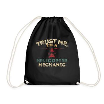 Trust Me I'm A Helicopter Mechanic - Drawstring Bag - black - Front