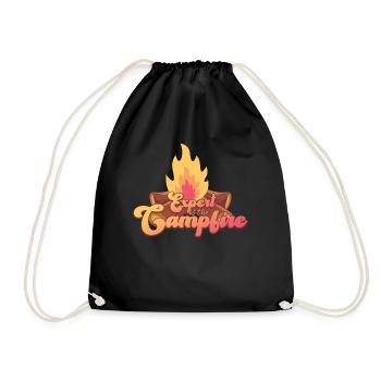 Expert Of Campfire Camping Expert - Drawstring Bag - black - Front