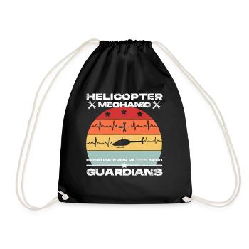 Helicopter Mechanic Guardian Pride - Drawstring Bag - black - Front
