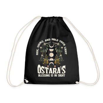 Ostara Witch Moon Eostre Spring Eastern - Drawstring Bag - black - Front