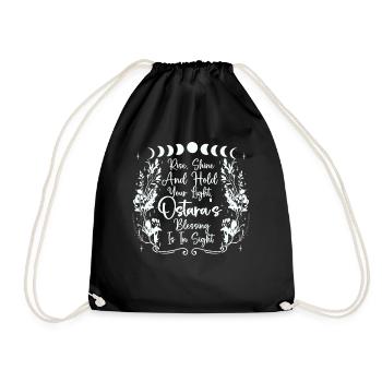 Ostara Witch Moon Eostre Spring Eastern - Drawstring Bag - black - Front