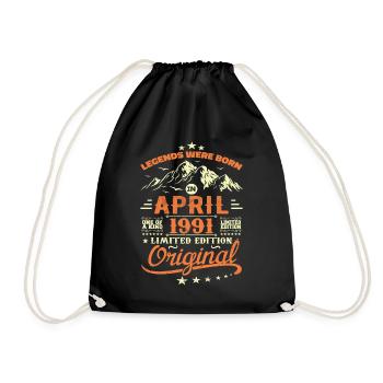 April 1991 Cadeau Anniversaire 1991 Légendes April - Sac de sport léger - noir - Devant