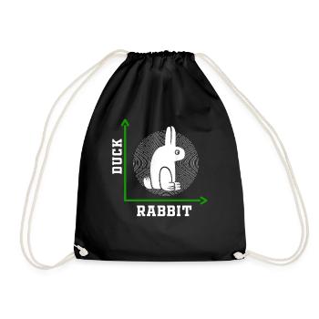 Wittgensteins Rabbit Duck Illusion - Drawstring Bag - black - Front
