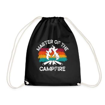 Meister des Lagerfeuer-Campings Meister - Turnbeutel - Schwarz - Vorne