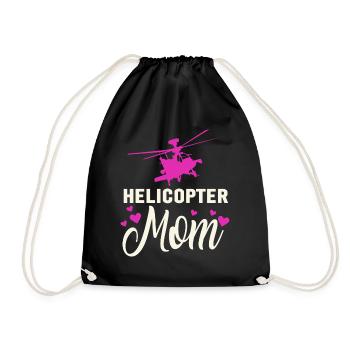 Helikopter Eltern Lustige Helikoptermutter - Turnbeutel - Schwarz - Vorne