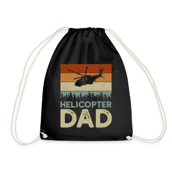 Helicopter Dad Sunset Father Love - Drawstring Bag - black - Front