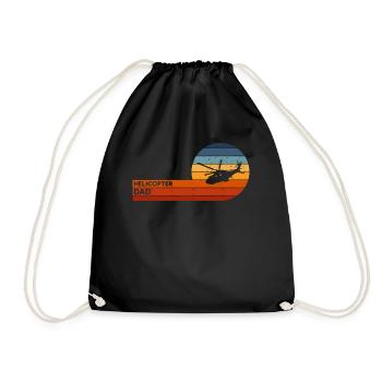 Helicopter Dad Sunset Father Love - Drawstring Bag - black - Front