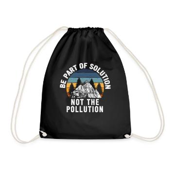 No Littering Anti Littering Earth Day - Drawstring Bag - black - Front