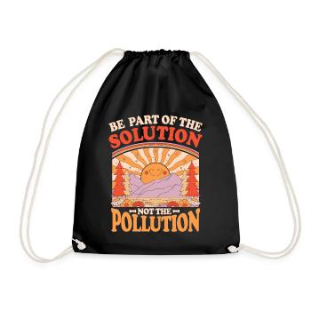 No Littering Anti Littering Earth Day - Drawstring Bag - black - Front