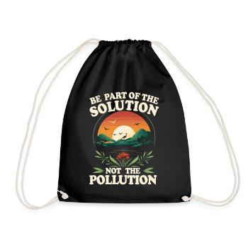 No Littering Anti Littering Earth Day - Drawstring Bag - black - Front