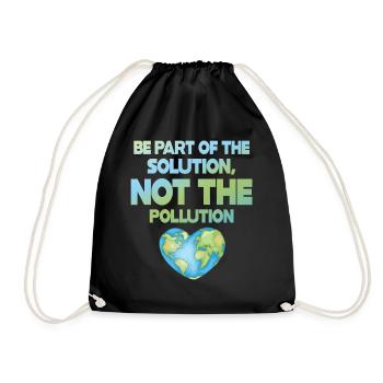 No Littering Anti Littering Earth Day - Drawstring Bag - black - Front