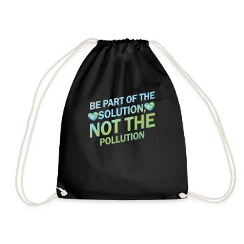 No Littering Anti Littering Earth Day - Drawstring Bag - black - Front