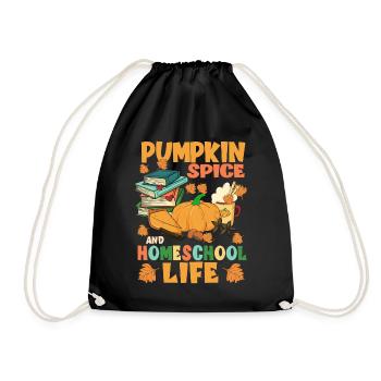 Pumpkin Spice And Homeschool Life - Drawstring Bag - black - Front