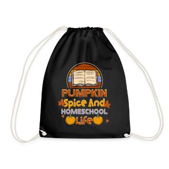 Pumpkin Spice And Homeschool Life - Drawstring Bag - black - Front