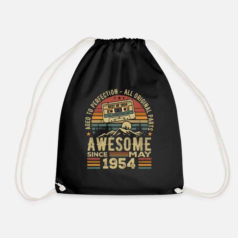 Mai 1954 Geburtstag Mai 1954 Retro-Geschenk - Turnbeutel - Schwarz