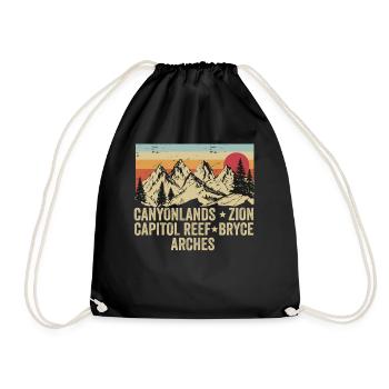 Erkunden Sie die Berge der Utah-Nationalparks - Turnbeutel - Schwarz - Vorne