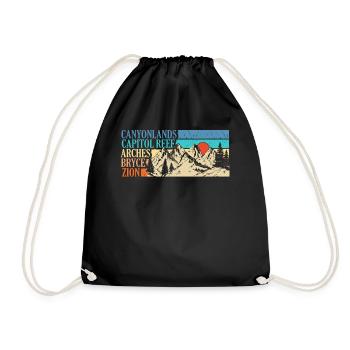 Explore Utah National Parks Mountains - Drawstring Bag - black - Front