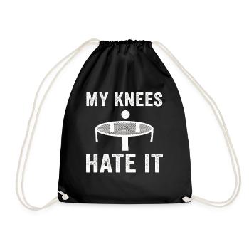 Meine Knie hassen es Roundnet Spike Ball - Turnbeutel - Schwarz - Vorne