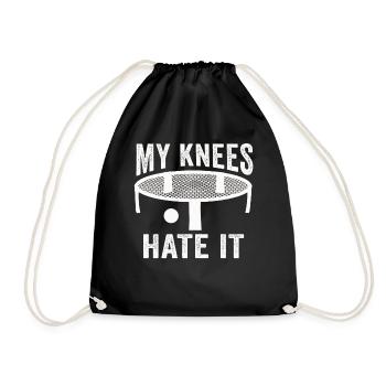 Meine Knie hassen es Roundnet Spike Ball - Turnbeutel - Schwarz - Vorne