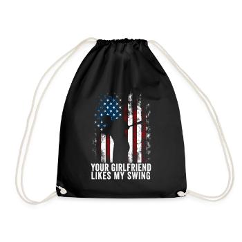 Your Girlfriend Likes My Swing - Drawstring Bag - black - Front