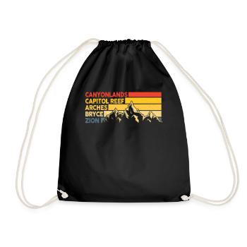 Explore Utah National Parks Mountains - Drawstring Bag - black - Front
