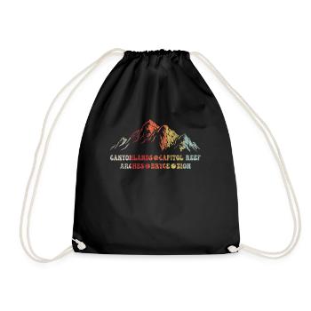 Explore Utah National Parks Mountains - Drawstring Bag - black - Front