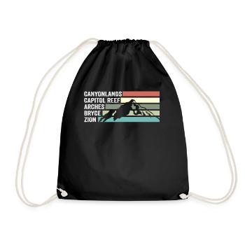 Explore Utah National Parks Mountains - Drawstring Bag - black - Front