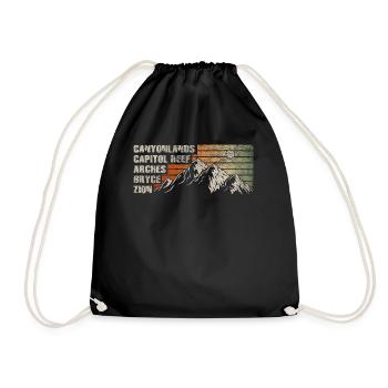 Explore Utah National Parks Mountains - Drawstring Bag - black - Front