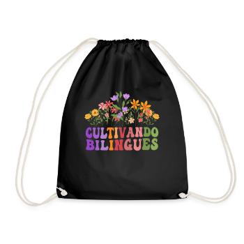 Cultivando Bilingües Spanish Teacher - Drawstring Bag - black - Front