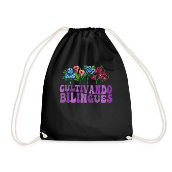 Cultivando Bilingües Spanish Teacher - Drawstring Bag - black - Front