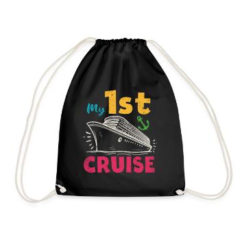 My First Cruise Family Vacation - Fun - Drawstring Bag - black - Front