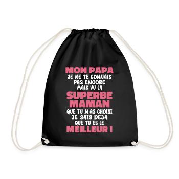 Pregnancy Announcement Gift Future Dad Future Mom - Drawstring Bag - black - Front