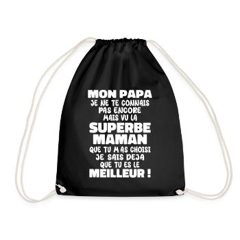 Pregnancy Announcement Gift Future Dad Future Mom - Drawstring Bag - black - Front