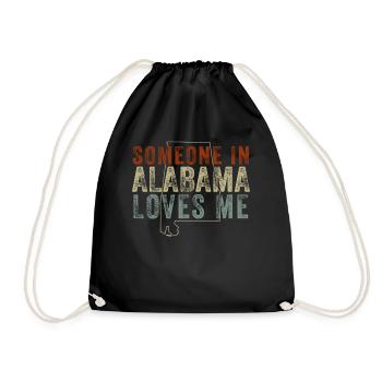 Someone In Alabama Loves Me - Drawstring Bag - black - Front