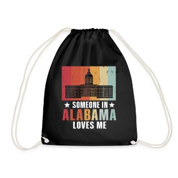 Someone In Alabama Loves Me - Drawstring Bag - black - Front