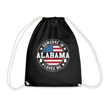 Someone In Alabama Loves Me - Drawstring Bag - black - Front
