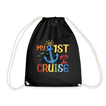 My First Cruise Family Vacation - Fun - Drawstring Bag - black - Front