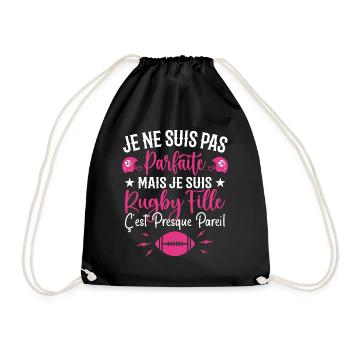 Rugby Femme Fille Cadeau Joueur De Rugby - Sac de sport léger - noir - Devant