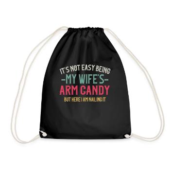 Ce n’est pas facile d’être le bonbon du bras de ma femme - Sac de sport léger - noir - Devant