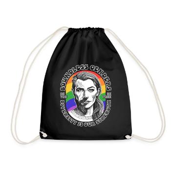 Diversity Shirt: LGBTQ and limitless strength. - Drawstring Bag - black - Front