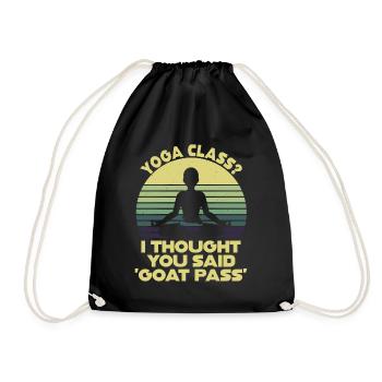 Yoga Class Or Goat Pass - Drawstring Bag - black - Front
