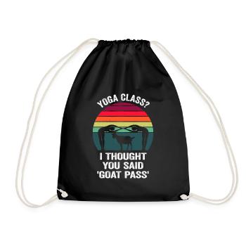 Yoga Class Or Goat Pass - Drawstring Bag - black - Front
