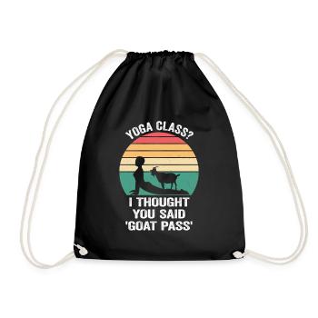 Yoga Class Or Goat Pass - Drawstring Bag - black - Front